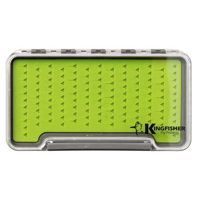 Kingfisher Fly Fishing Slim Waterproof Fly Box With Silicone Insert