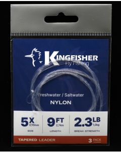 Nylon Tapered Leader Fly Fishing Trout Leader 9ft - 3 Pack
